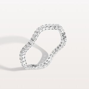 Aurate Lab Grown White Sapphire Wave Ring - on Sterling Silver - BNWOT- size 6